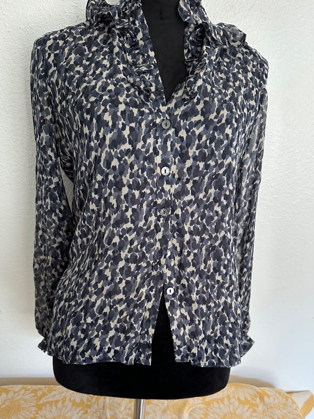 Cynthia Steffe silk Leopard Abstract Print Blouse
